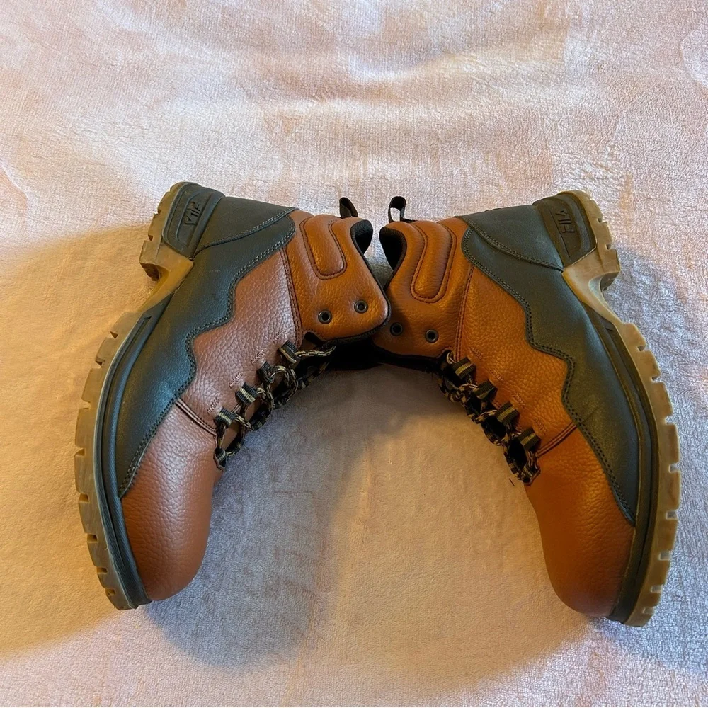 FILA Derail hiking boots brown and black size 10.5 outdoors granola